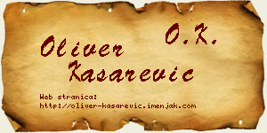 Oliver Kašarević vizit kartica